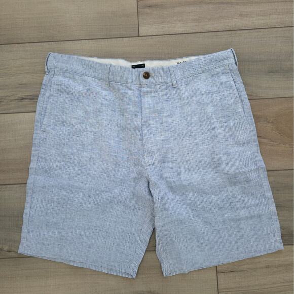 J.Crew 9" Linen Short Navy/White Bermuda Short Men Sz 36 - Picture 2 of 8